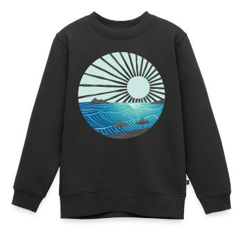 Sonnenuntergang am Meer - Kinder Premium Organic Sweatshirt - Schwarz - Vorne - AI Model Kid Female (0cm)