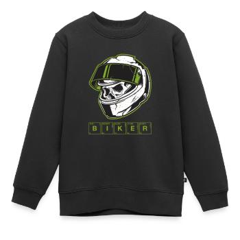 Biker - Kinder Premium Organic Sweatshirt - Schwarz - Vorne - AI Model Kid Female (0cm)