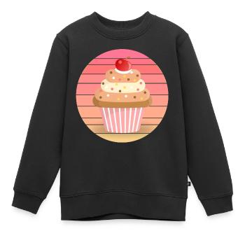Muffin au coucher du soleil - Sweat Premium enfant bio - noir - Devant - AI Model Kid Female (0cm)