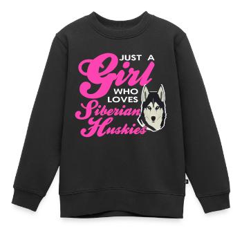 Sibirischer Husky - Kinder Premium Organic Sweatshirt - Schwarz - Vorne - AI Model Kid Female (0cm)