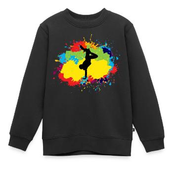 Breakdance Breakdancing Break-dancer Aquarelle - Sweat Premium enfant bio - noir - Devant - AI Model Kid Female (0cm)