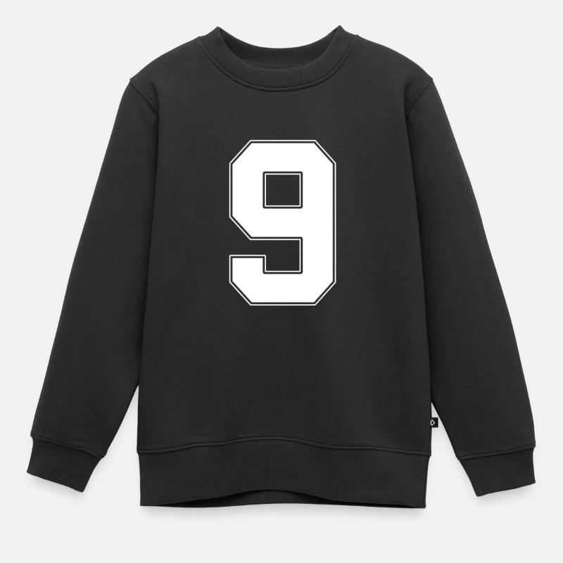 9 ans numéro maillot 9 - Sweat Premium enfant bio - noir