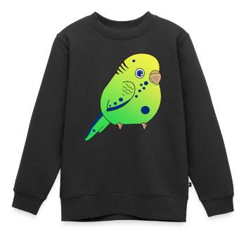 Wellensittich, Klein Wellensittich - Kinder Premium Organic Sweatshirt - Schwarz - Vorne - AI Model Kid Female (0cm)