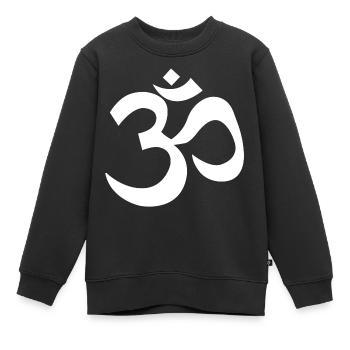 Om - Sweat Premium enfant bio - noir - Devant - AI Model Kid Female (0cm)
