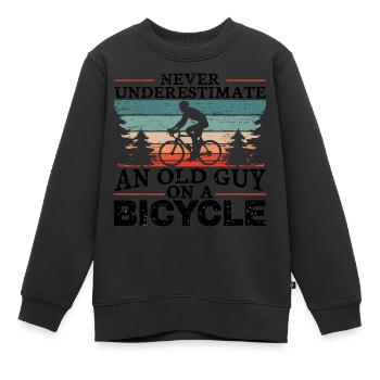 Never Underestimate An Old Man On A Bicycle Men - Sweat Premium enfant bio - noir - Devant - AI Model Kid Female (0cm)