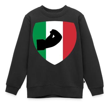 Italia Gestes de la main Drapeau italien - Sweat Premium enfant bio - noir - Devant - AI Model Kid Female (0cm)
