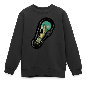 Klettern - Kinder Premium Organic Sweatshirt - Schwarz - Vorne - AI Model Kid Female (0cm)