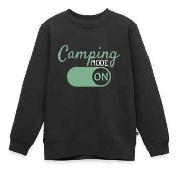 Camping Mode On - Sweat Premium enfant bio - noir - Devant - AI Model Kid Female (0cm)