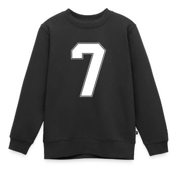 7 Jahre Trikotnummer 7 - Kinder Premium Organic Sweatshirt - Schwarz - Vorne - AI Model Kid Female (0cm)