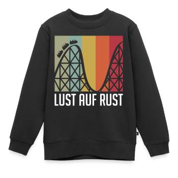 Lust auf Rust vintage retro Achterbahn Motiv - Kinder Premium Organic Sweatshirt - Schwarz - Vorne - AI Model Kid Female (0cm)