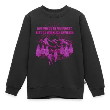 Nur wo du zu Fuß warst | Wandern Outdoor - Kinder Premium Organic Sweatshirt - Schwarz - Vorne - AI Model Kid Female (0cm)