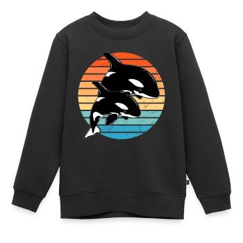 Orcas - Kinder Premium Organic Sweatshirt - Schwarz - Vorne - AI Model Kid Female (0cm)