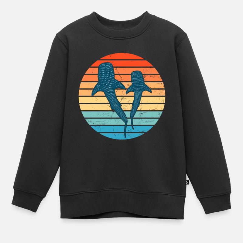 Requin-baleine - Sweat Premium enfant bio - noir