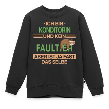 Konditorin Konditorei Kuchen Torte Beruf Spruch - Kinder Premium Organic Sweatshirt - Schwarz - Vorne - AI Model Kid Female (0cm)