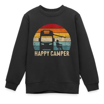 retro wohnmobil car t-shirt camper - Kinder Premium Organic Sweatshirt - Schwarz - Vorne - AI Model Kid Female (0cm)