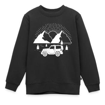 4x4 off road - Sweat Premium enfant bio - noir - Devant - AI Model Kid Female (0cm)