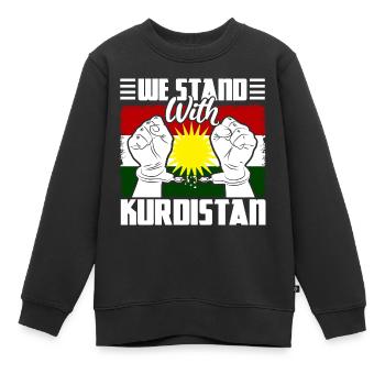 Kurdistan Kurde Menschenrechte Geschenk - Kinder Premium Organic Sweatshirt - Schwarz - Vorne - AI Model Kid Female (0cm)