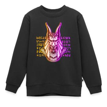 Anubis Dieu Egypte - Sweat Premium enfant bio - noir - Devant - AI Model Kid Female (0cm)