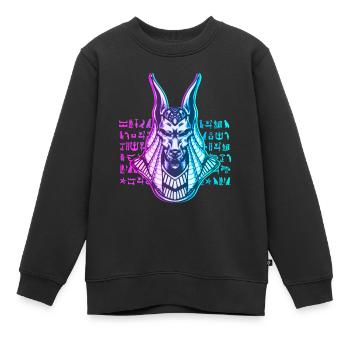 Anubis Dieu Egypte - Sweat Premium enfant bio - noir - Devant - AI Model Kid Female (0cm)