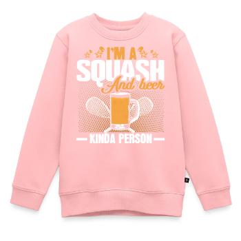 Squash tournoi de squash - Sweat Premium enfant bio - rose - Devant - AI Model Kid Female (0cm)