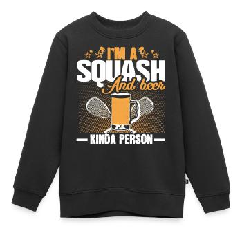 Squash tournoi de squash - Sweat Premium enfant bio - noir - Devant - AI Model Kid Female (0cm)