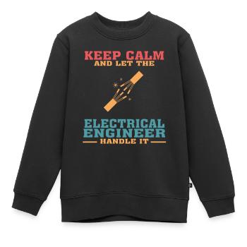Funny Electrical Engineering Quote for Electrical - Kids Premium Organic Sweatshirt - black - Front - AI Model Kid Female (0cm)