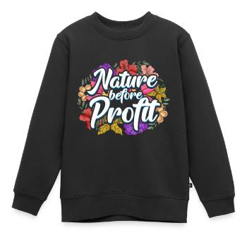 Naturschutz Erde Klimawandel - Kinder Premium Organic Sweatshirt - Schwarz - Vorne - AI Model Kid Female (0cm)