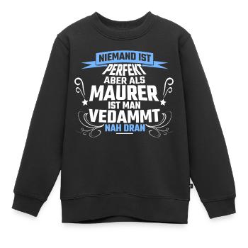 maurer - Kinder Premium Organic Sweatshirt - Schwarz - Vorne - AI Model Kid Female (0cm)