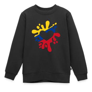 Colombie - Sweat Premium enfant bio - noir - Devant - AI Model Kid Female (0cm)