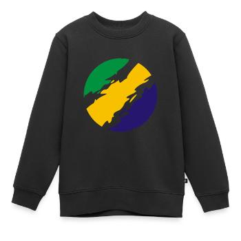 Brazil Colors Flag Flag - Kids Premium Organic Sweatshirt - black - Front - AI Model Kid Female (0cm)