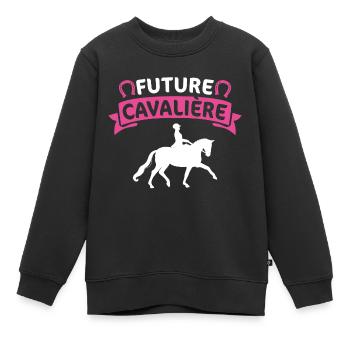 future cavalière - Sweat Premium enfant bio - noir - Devant - AI Model Kid Female (0cm)