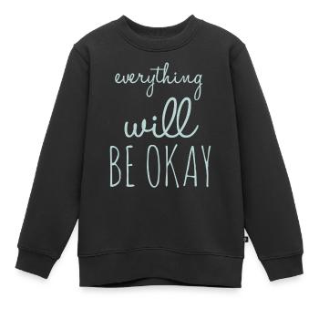 Tout ira bien Optimisme - Sweat Premium enfant bio - noir - Devant - AI Model Kid Female (0cm)