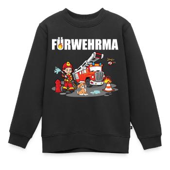Feuerwehr Kinder Motiv im Vorarlberger Dialekt - Kinder Premium Organic Sweatshirt - Schwarz - Vorne - AI Model Kid Female (0cm)