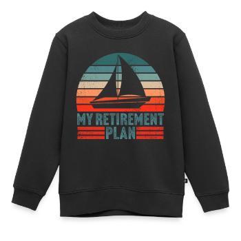 My retirement plan retro sailing sailboat - Kinder Premium Organic Sweatshirt - Schwarz - Vorne - AI Model Kid Female (0cm)