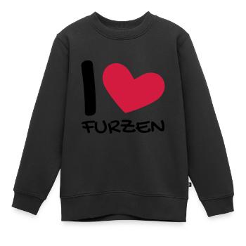 Ich liebe Furzen - Kinder Premium Organic Sweatshirt - Schwarz - Vorne - AI Model Kid Female (0cm)