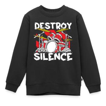 Schlagzeug Schlagzeuger Drumsticks - Kinder Premium Organic Sweatshirt - Schwarz - Vorne - AI Model Kid Female (0cm)