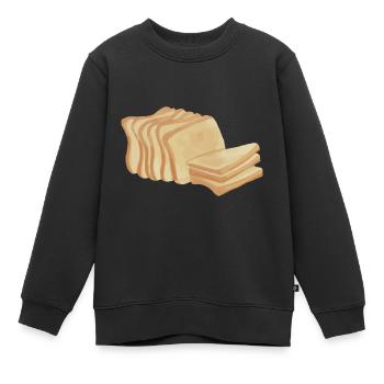 Pain Toast Leib - Sweat Premium enfant bio - noir - Devant - AI Model Kid Female (0cm)