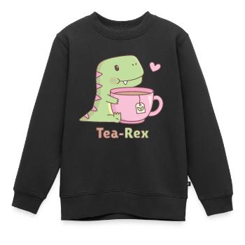 Niedlicher Dinosaurier Tee Rex Pun Doodle - Kinder Premium Organic Sweatshirt - Schwarz - Vorne - AI Model Kid Female (0cm)