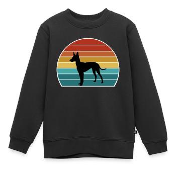 Cirneco Dell Etna Hund Silhouette Vintage Sonnenuntergang fo - Kinder Premium Organic Sweatshirt - Schwarz - Vorne - AI Model Kid Female (0cm)