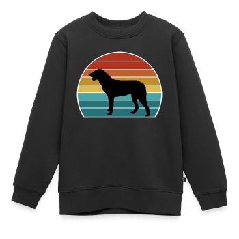 Cao De Castro Laboreiro Hund Silhouette Vintage Sonne - Kinder Premium Organic Sweatshirt - Schwarz - Vorne - AI Model Kid Female (0cm)