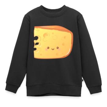 Fromage - Sweat Premium enfant bio - noir - Devant - AI Model Kid Female (0cm)