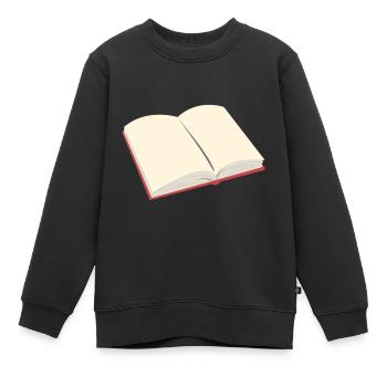 Offenes Buch - Kinder Premium Organic Sweatshirt - Schwarz - Vorne - AI Model Kid Female (0cm)