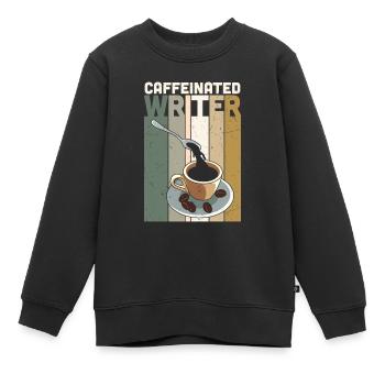 Écrivain caféiné écrivant un écrivain de roman - Sweat Premium enfant bio - noir - Devant - AI Model Kid Female (0cm)