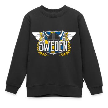 Schweden Vikinger Europäische Union Geschenkidee - Kinder Premium Organic Sweatshirt - Schwarz - Vorne - AI Model Kid Female (0cm)