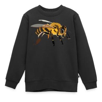 Honigbiene - Kinder Premium Organic Sweatshirt - Schwarz - Vorne - AI Model Kid Female (0cm)