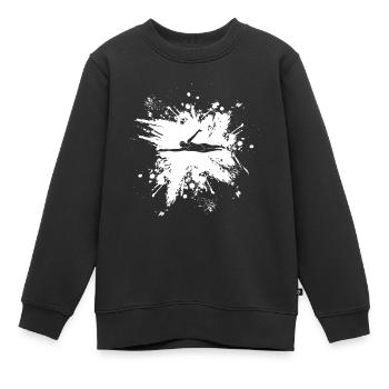 Natation Nageurs Piscine Piscine extérieure Nageur - Sweat Premium enfant bio - noir - Devant - AI Model Kid Female (0cm)