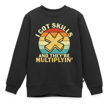 J’ai des compétences qu’ils multiplient - Sweat Premium enfant bio - noir - Devant - AI Model Kid Female (0cm)