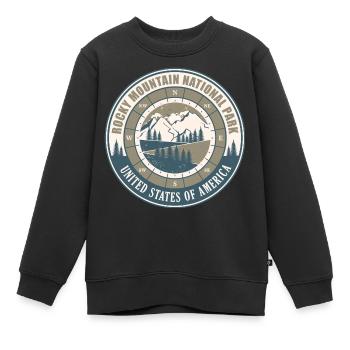 Rocky Mountain Nationalpark US Vintage Wandern - Kinder Premium Organic Sweatshirt - Schwarz - Vorne - AI Model Kid Female (0cm)