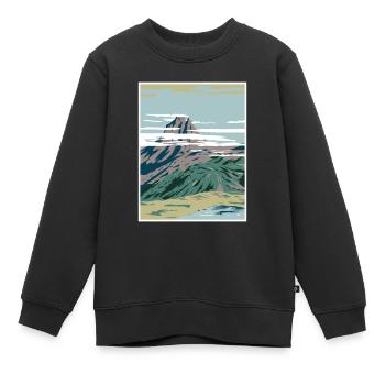 Pyrenäen Nationalpark WPA Poster Art Deco - Kinder Premium Organic Sweatshirt - Schwarz - Vorne - AI Model Kid Female (0cm)