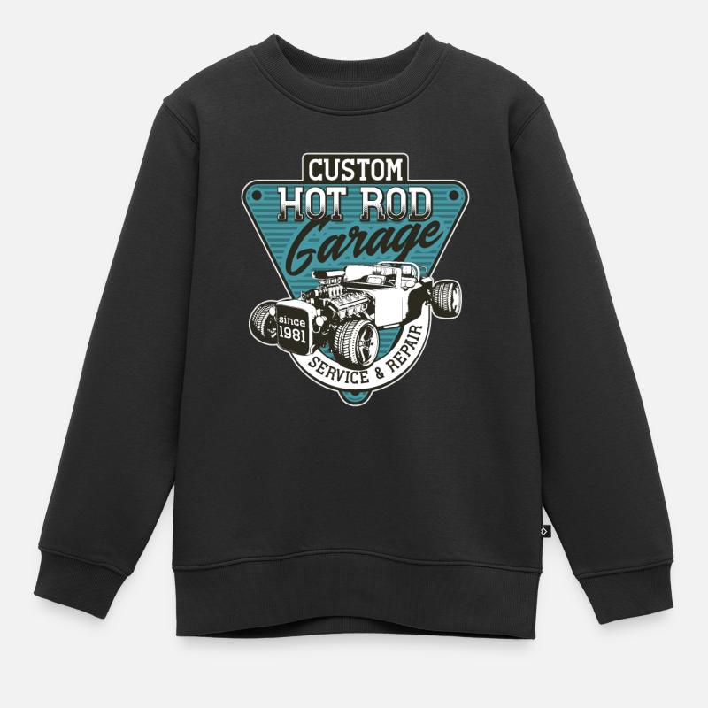 Hot Rod - Klassische Rennautos - dunkel - Kinder Premium Organic Sweatshirt - Schwarz